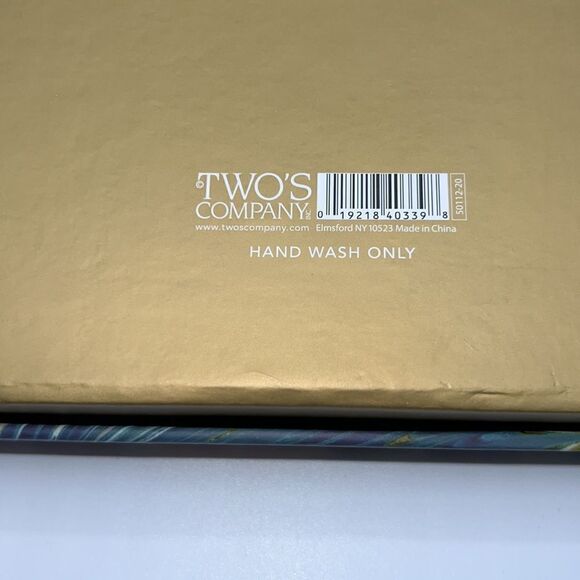 TWO’S COMPANY Marbleize Cheese Platter & Spreader - Picture 4 of 4